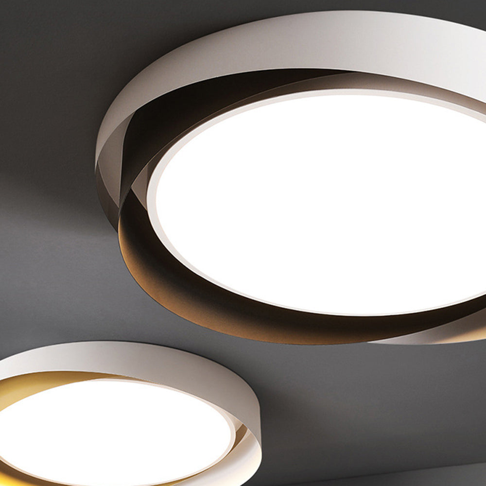 Quinn Moderne Geometrisk Metal/Akryl Loftlampe, Hvid/Guld