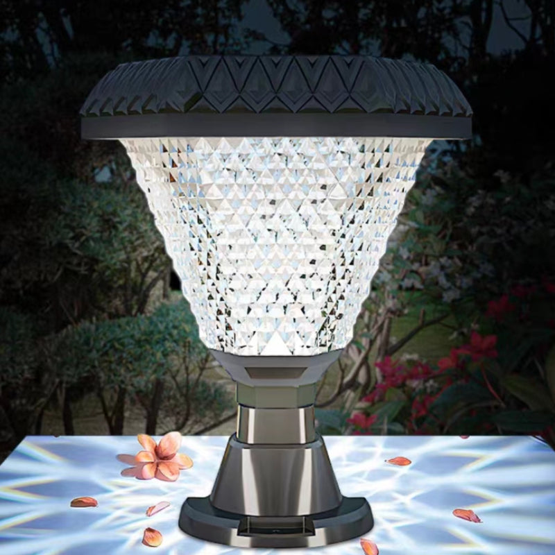 Riley Geometry Solar Pier-Mount Outdoor Lights 