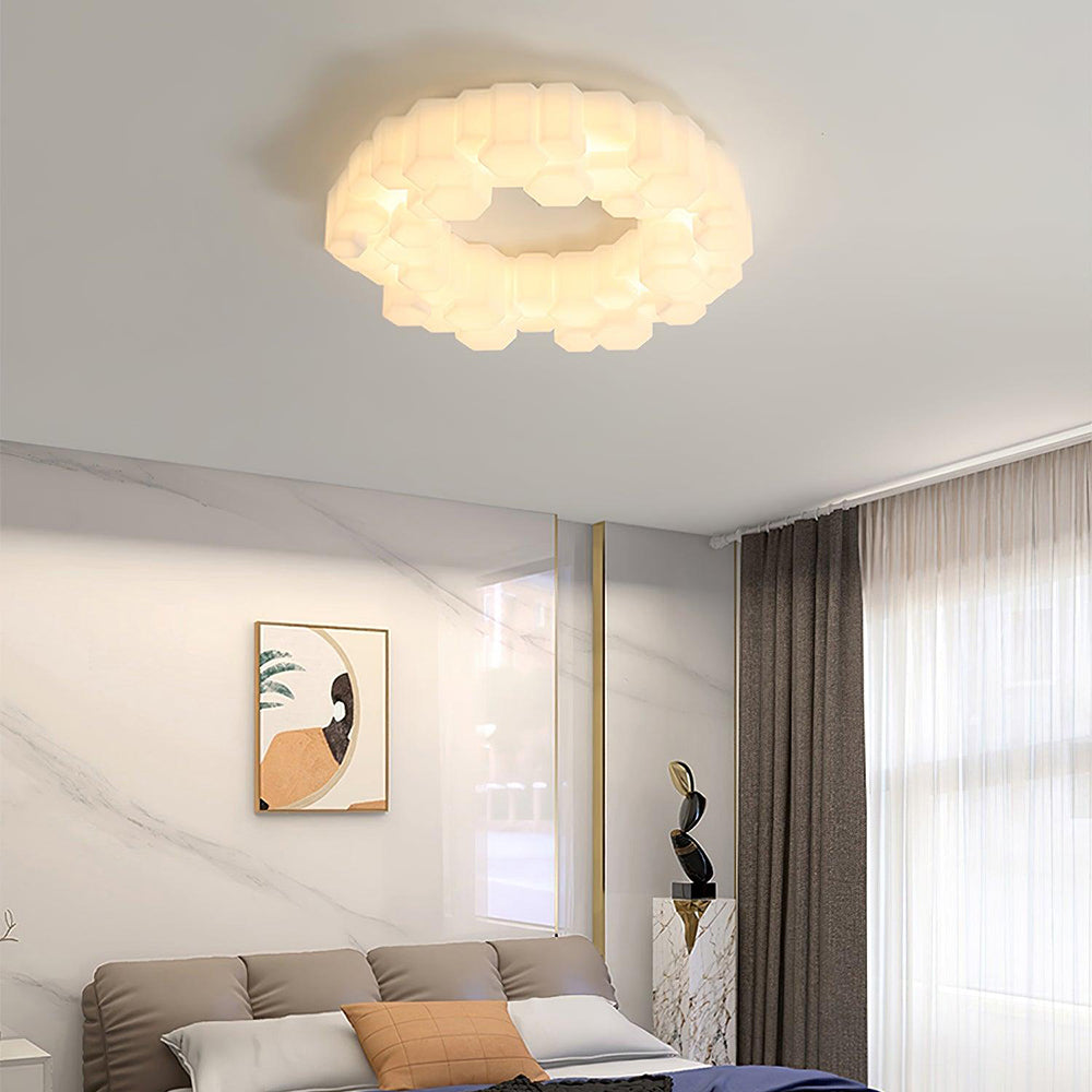Quinn Gingerbread Metal/Acrylic Ceiling Lamp, White