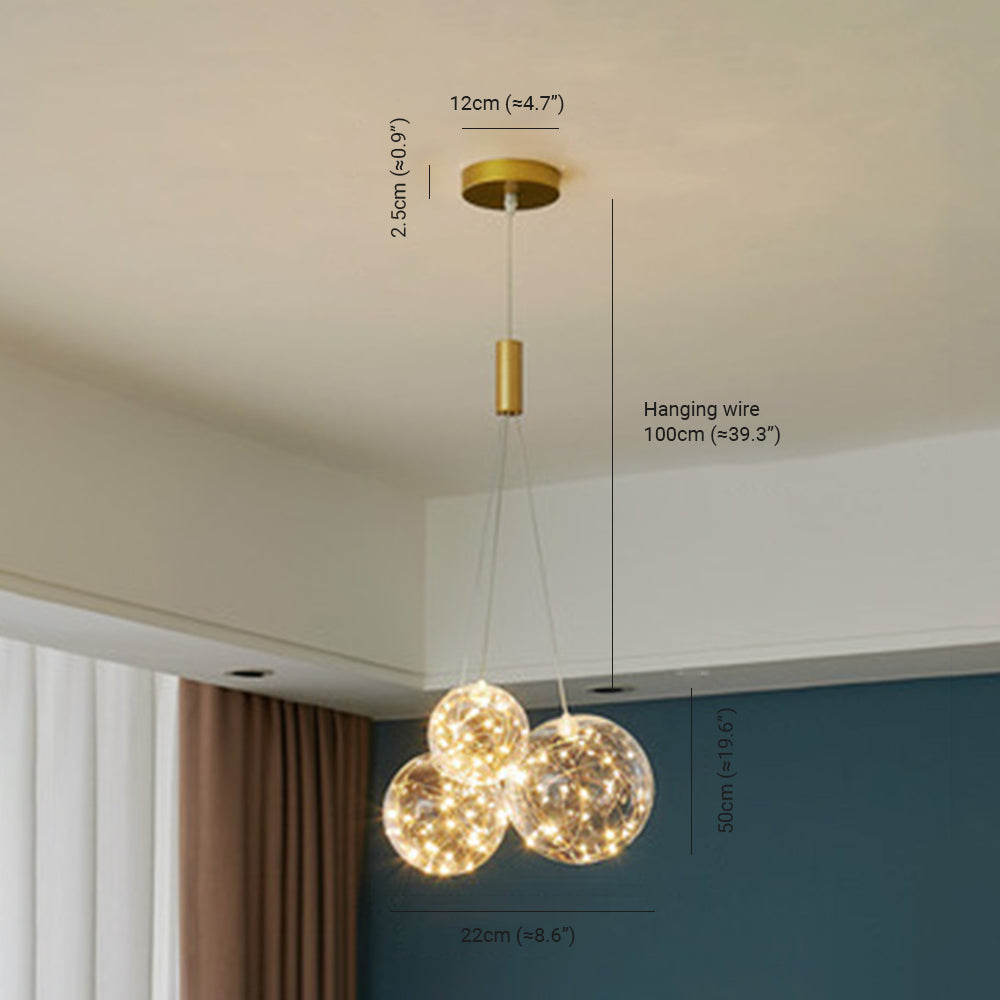 Sumait Romantic Glass Bubble LED Pendant Lamp