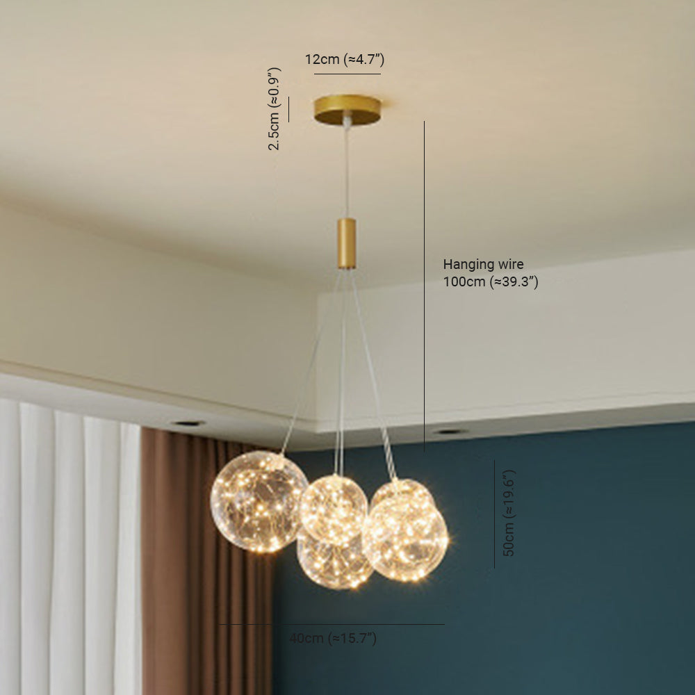 Sumait Romantic Glass Bubble LED Pendant Lamp