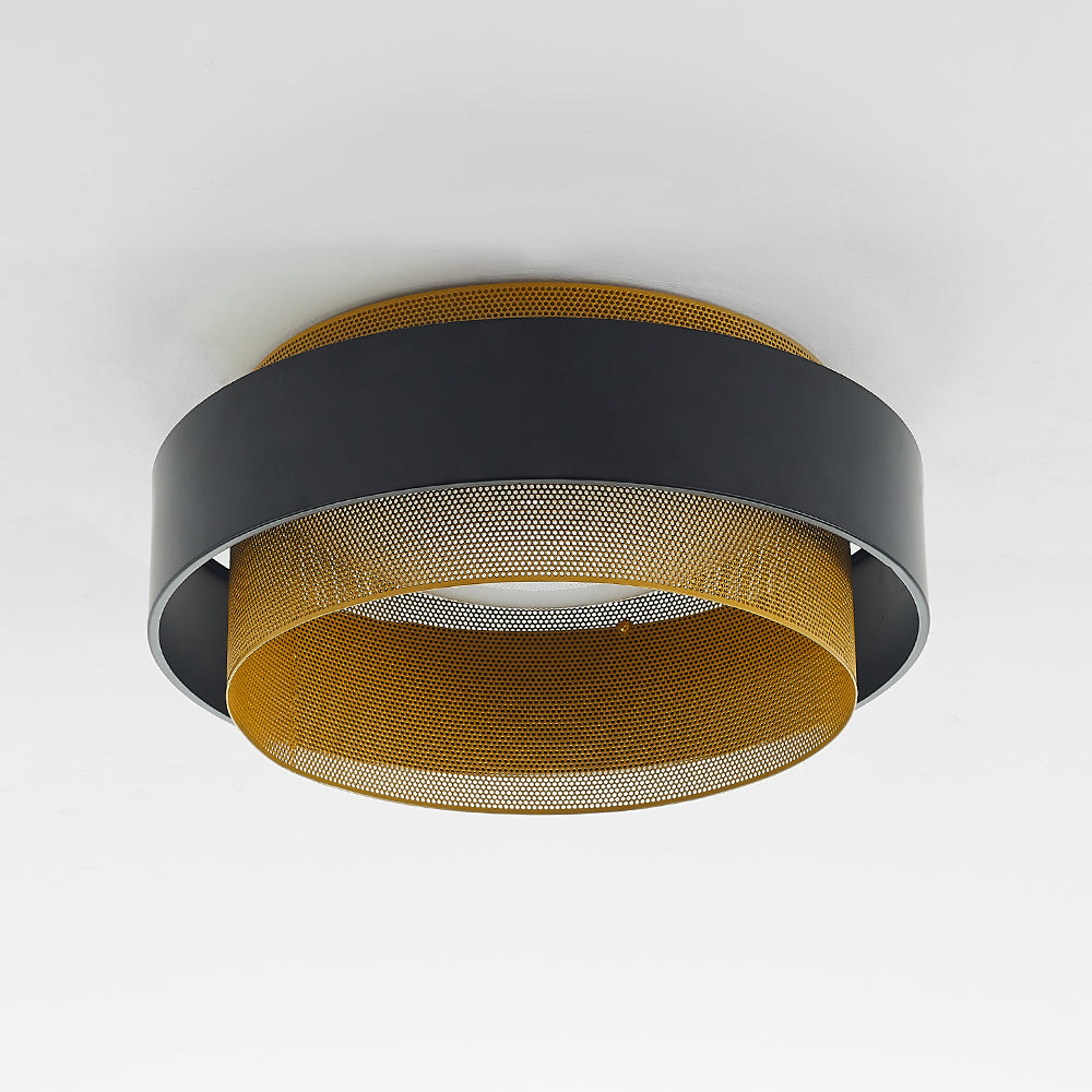 Quinn Modern Ring Metal/Acrylic Ceiling Lamp, White/Black
