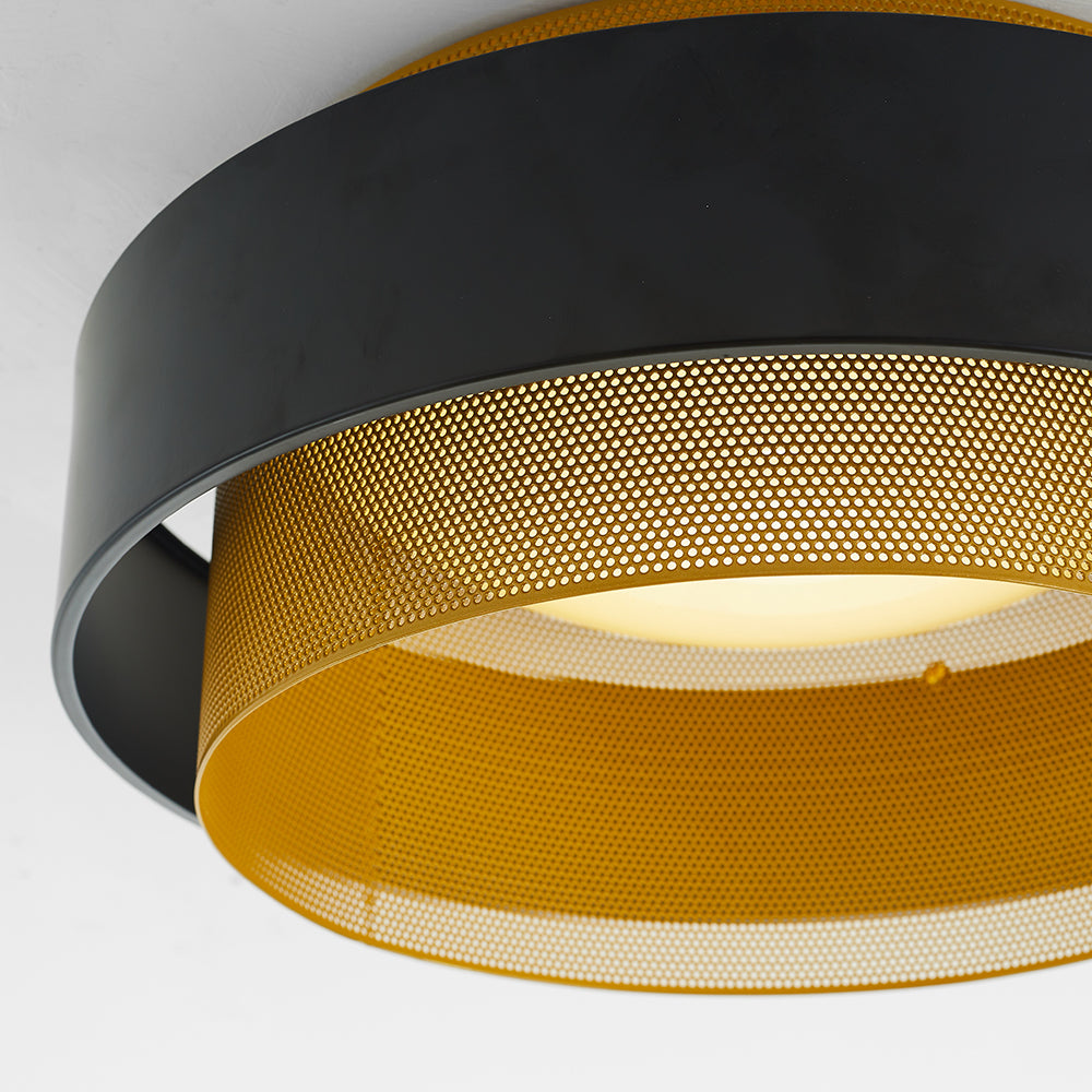 Quinn Moderne Ring Metal/Akryl Loftlampe, Hvid/Sort
