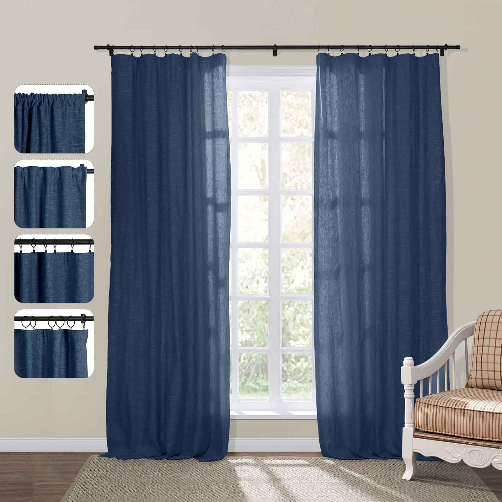 Aira Luxury Linen Cotton Soft Curtain, Bedroom Soft Top 