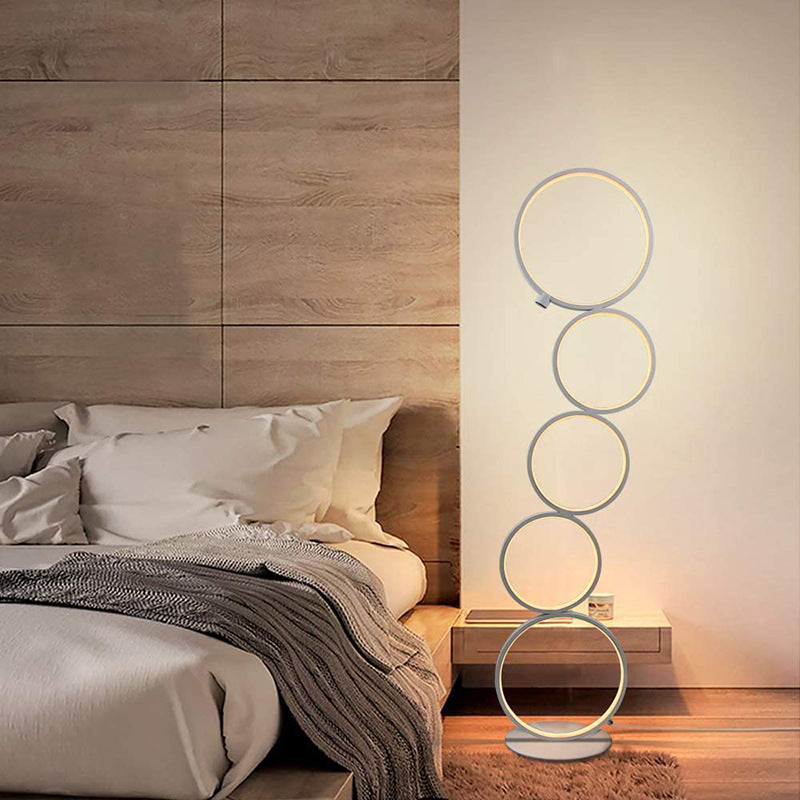 Moderne LED-Gulvlampe Med Ring og Touch-Kontakt Stående Lampe til Stuen - Las Sola-DK