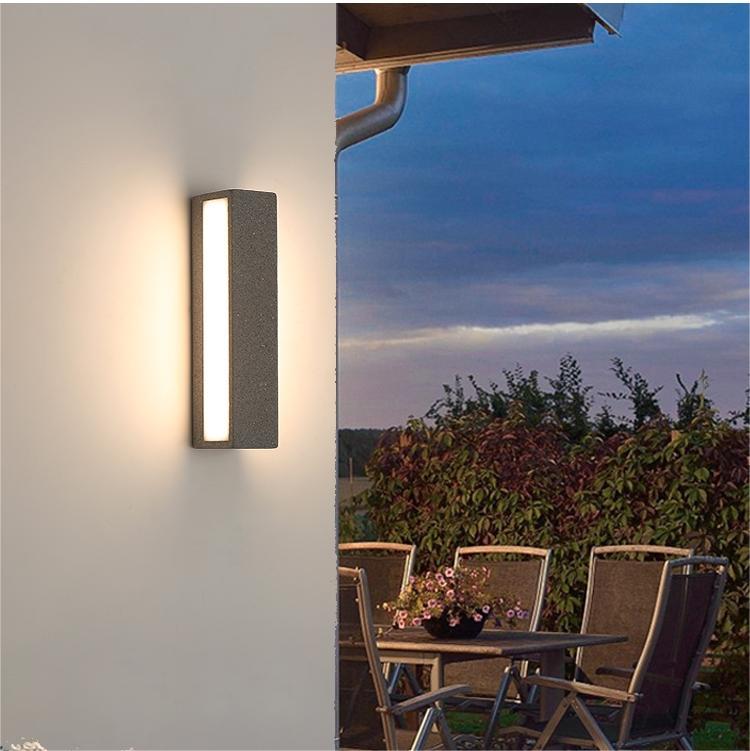 Edge Outdoor Wall Lamp, Black/White, 24/38cm