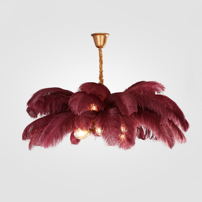 O'Moore Pendant lamp, Pure copper and feathers, Living room/Bedroom