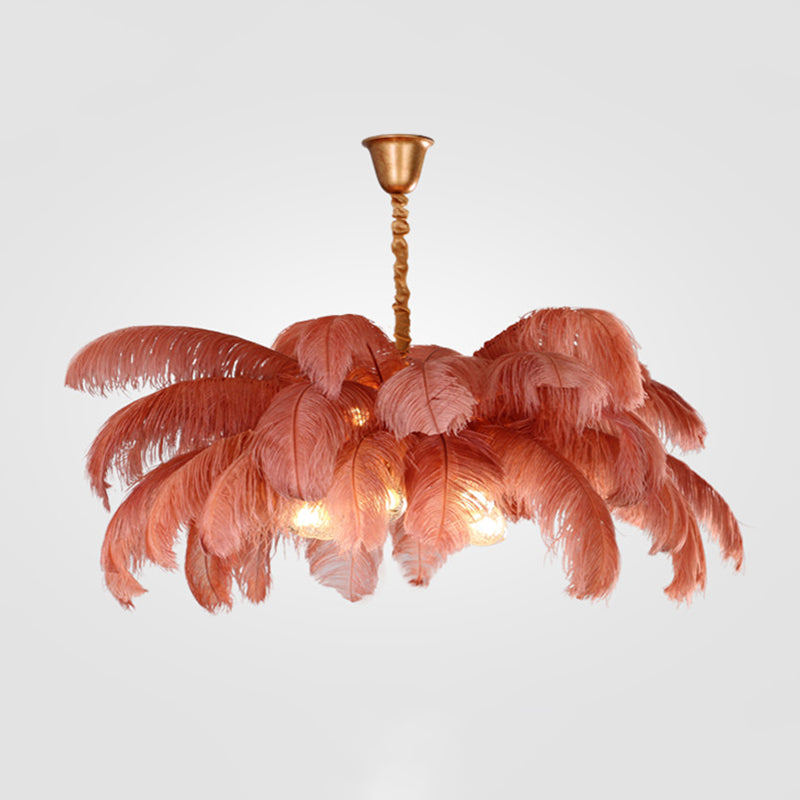 O'Moore Pendant lamp, Pure copper and feathers, Living room/Bedroom