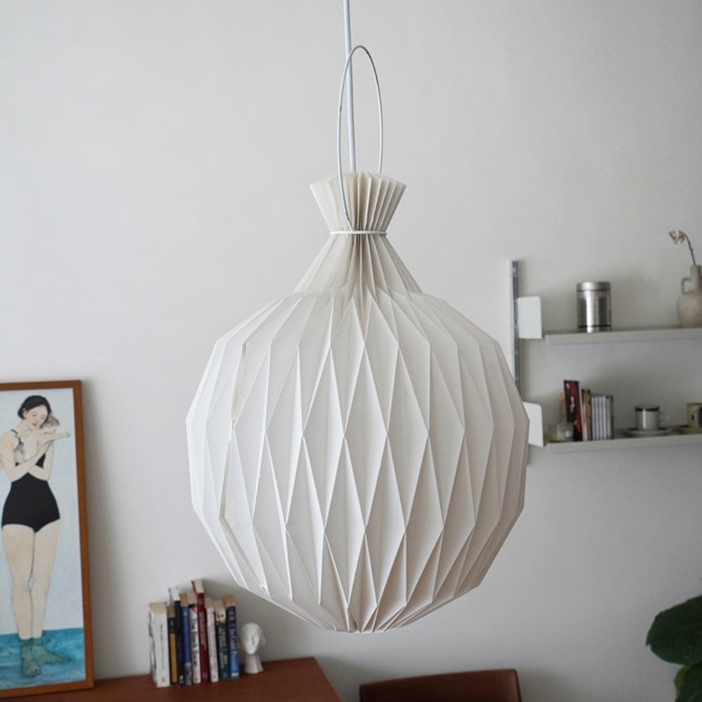 Renée Minimalist Globe Paper Pendant Lamp, White