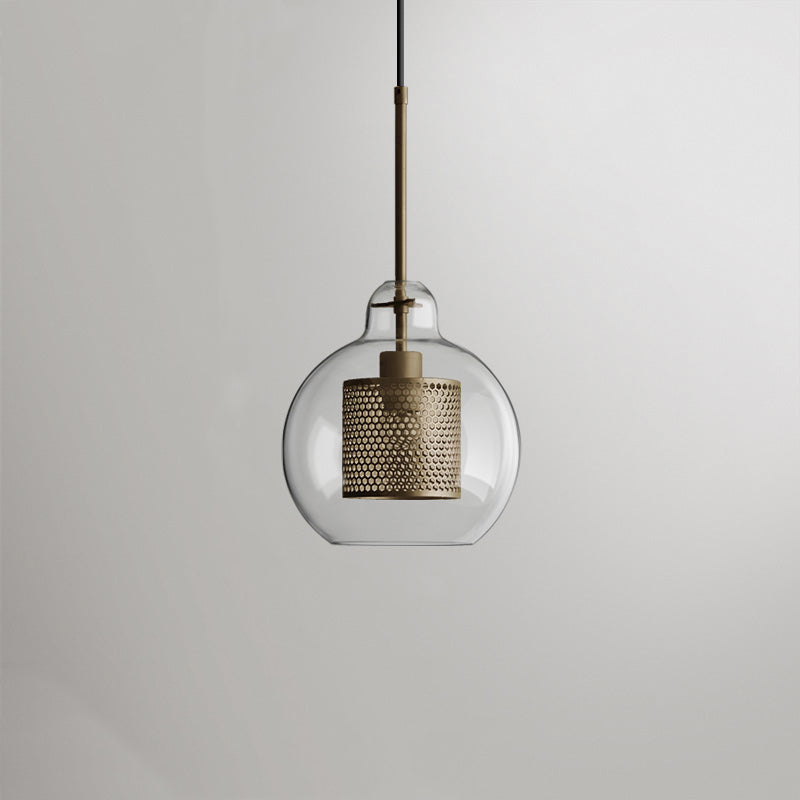 Oneal Moderne Gylden Pendellampe, Metal/Glas - Las Sola-DK