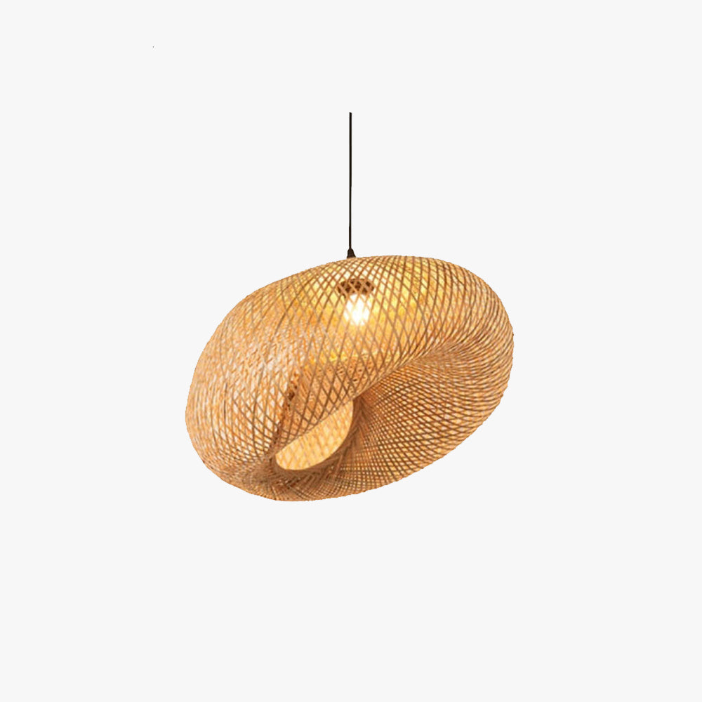 Ritta Modern Pendant Lamp Dining Room, Bamboo &amp; Wood