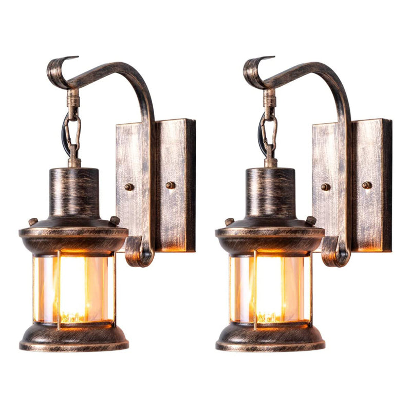 Industrial Style Indoor Retro Wall Lamp Glass Lampshade Bedroom/Living Room 