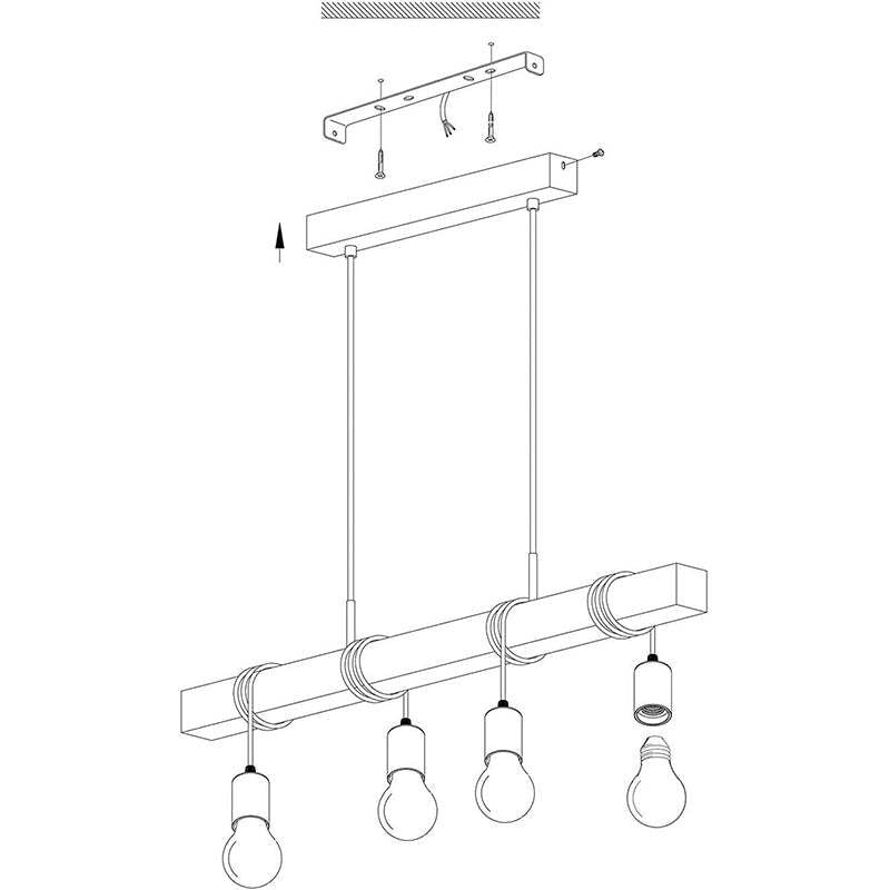 Sumait Wood Pendant Lamp Adjutable 