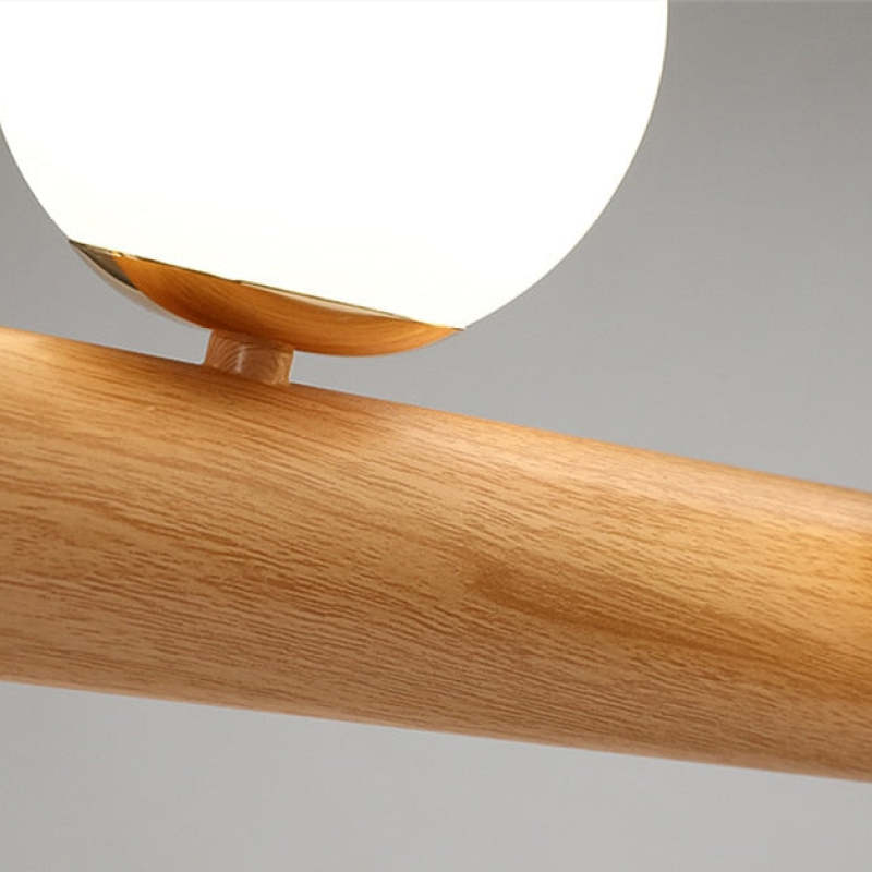 Valentina Pendant lamp Bubble, Wood &amp; Glass