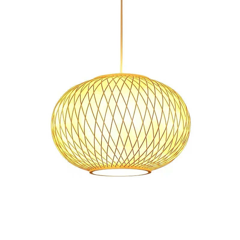 Rattan Handmade Bamboo Vintage Hanging Lamp Pendant Lamp 