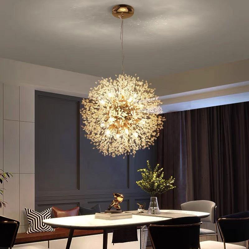 Modern Minimalist Luxury Dandelion Crystal Chandelier for Bedroom and Living Room 