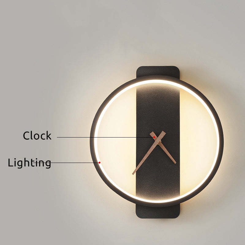 Nordic Clock Wall Lamp LED Bedroom/Living Room