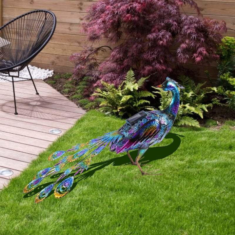 LED Solar Light Peacock Lawn Lamps Farm Art Garden Solar Light Outdoor Lamps 