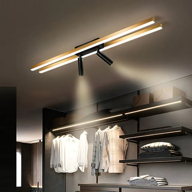 LED-loftslampe med Guldstribe & Spotlys til Spisestue & Stue