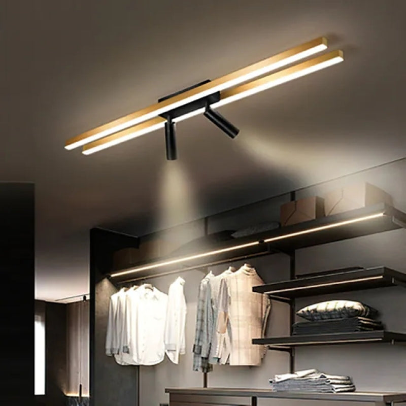 LED ceiling lamp with Gold Stripe &amp; Spotlight for Dining Room &amp; Living Room