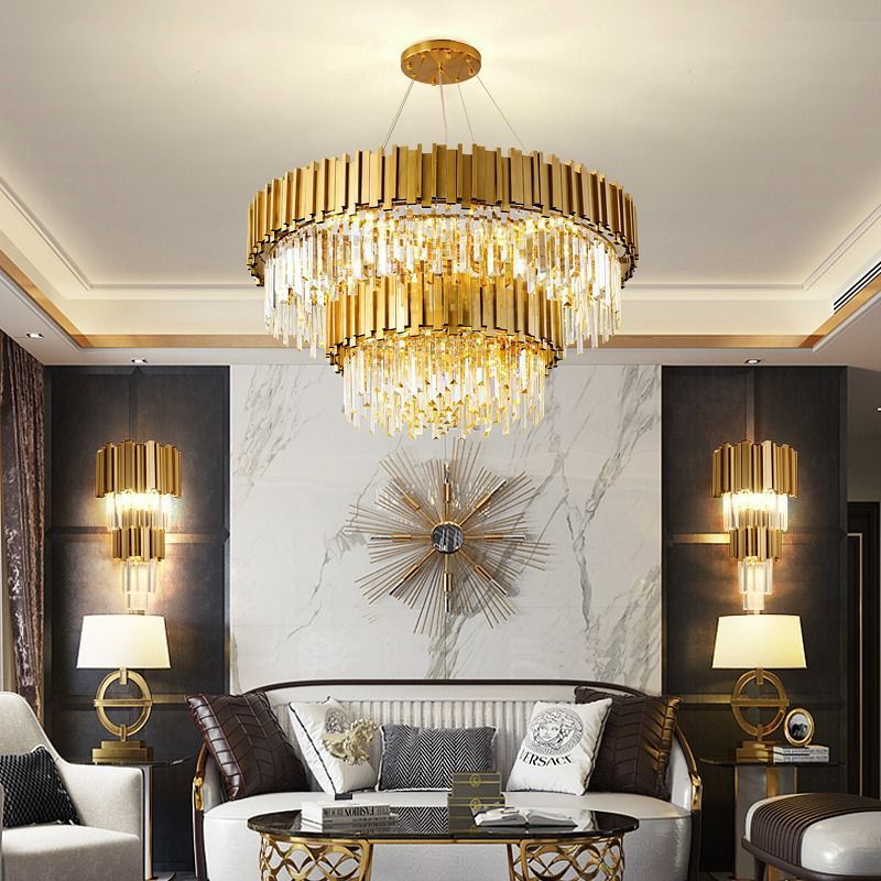 Light Luxury crystal Chandeliers Atmosphere Lsekrone Lamp 