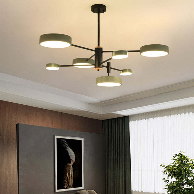 Sienna Pendant lamp LED, Metal &amp; Wood, Grey/White/Gold