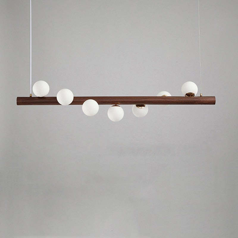 Valentina Pendant lamp Bubble, Wood &amp; Glass