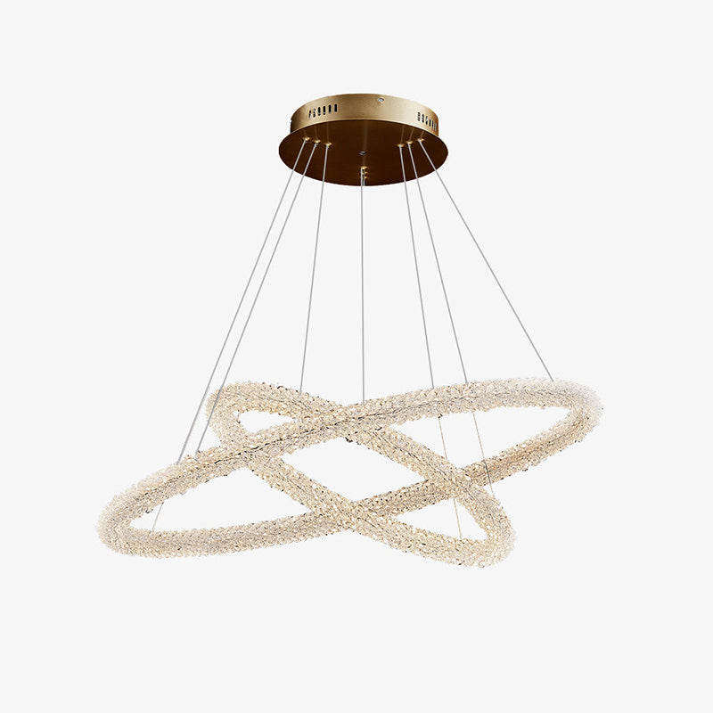 Kristy Pendant lamp, Metal &amp; crystal, 1/2/3 ring