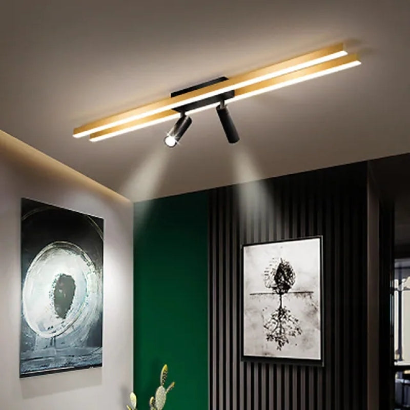 LED ceiling lamp with Gold Stripe &amp; Spotlight for Dining Room &amp; Living Room