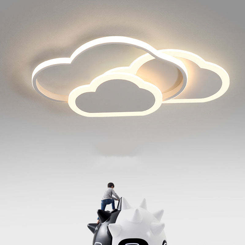 Quinn Modern Ceiling Lamp Hole, Cloud Shape, White/Pink