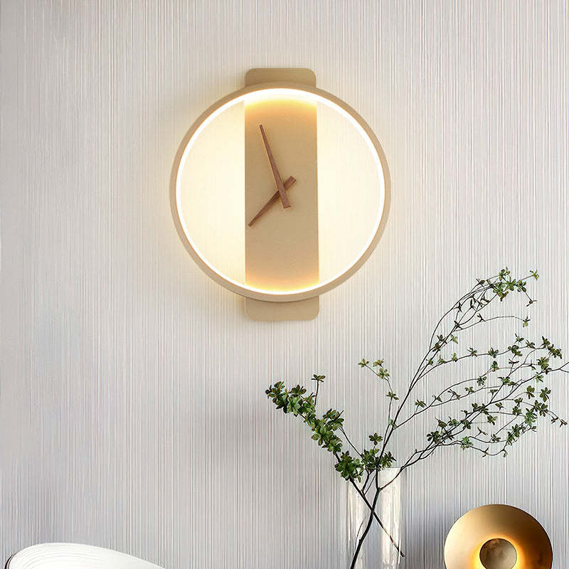 Nordic Clock Wall Lamp LED Bedroom/Living Room