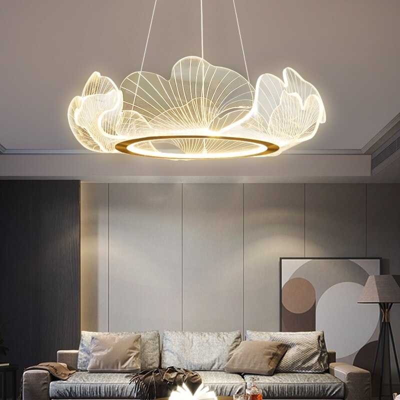 Modern Simple Fresh Acrylic LED Art Chandeliers, Bedroom 