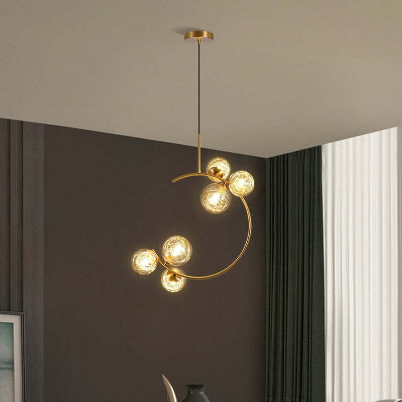 Valentina Pendant Lamp Bubble Moon, Metal &amp; Glass