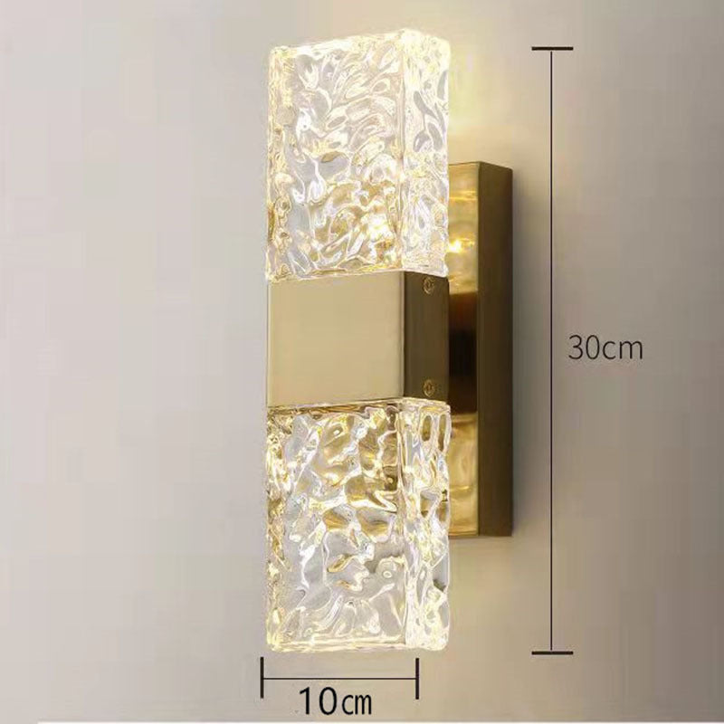 Water Grain Glass Luxury Light Decorative Wall Lamp Bedroom 