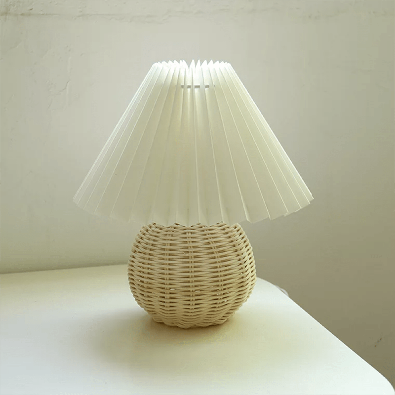 Vintage-bordlampe i rattan i Yamato-stil - Las Sola-DK