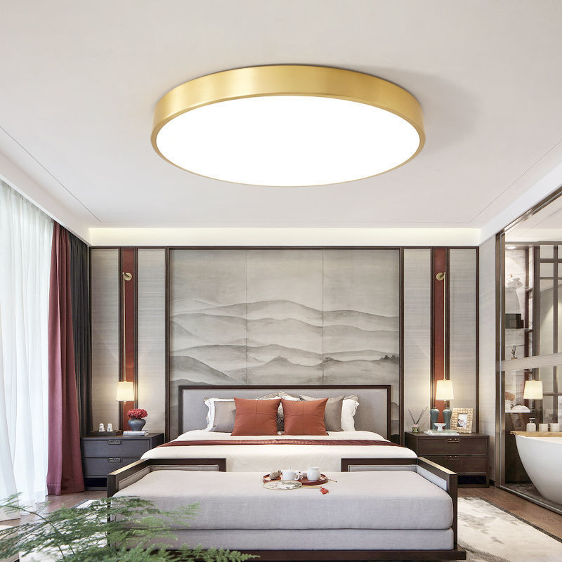 Ren kobber Moderne rund LED-loftslampe til Altan & Soveværelse