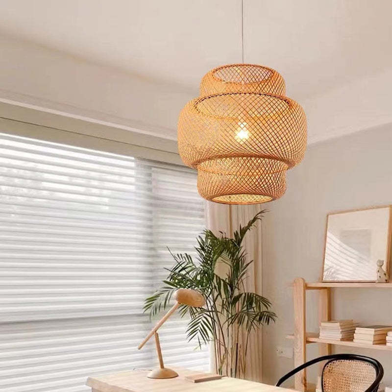 Japanese Stil Bambus Rattan Pendellampe - Las Sola-DK