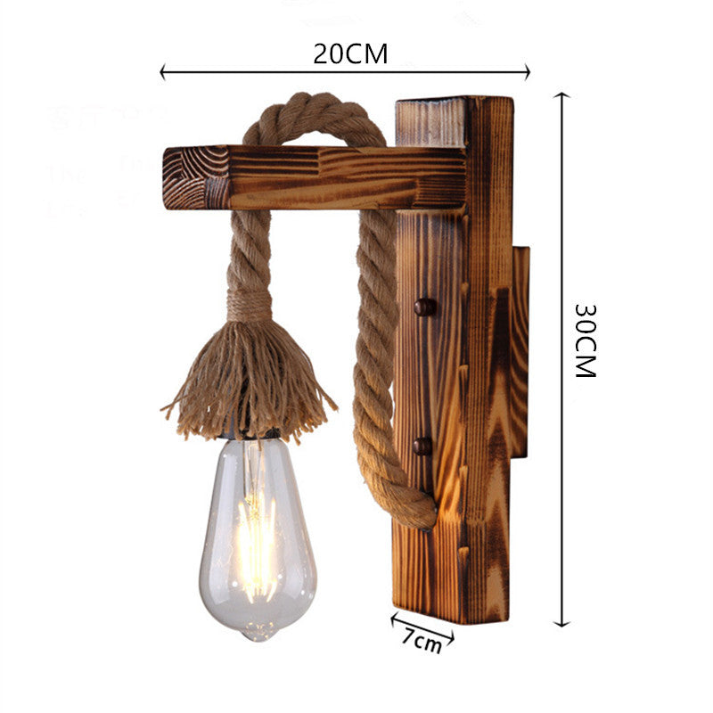 Retro Solid Wood Wall Lamps Indoors for Hallway &amp; Living Room 