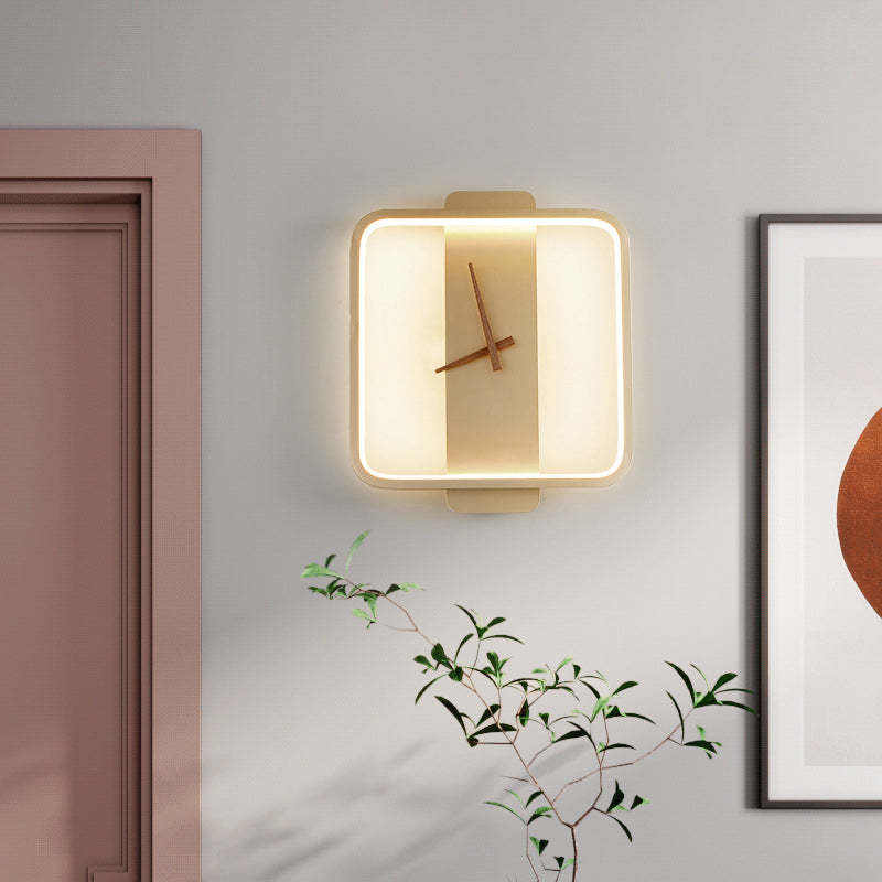 Nordic Clock Wall Lamp LED Bedroom/Living Room