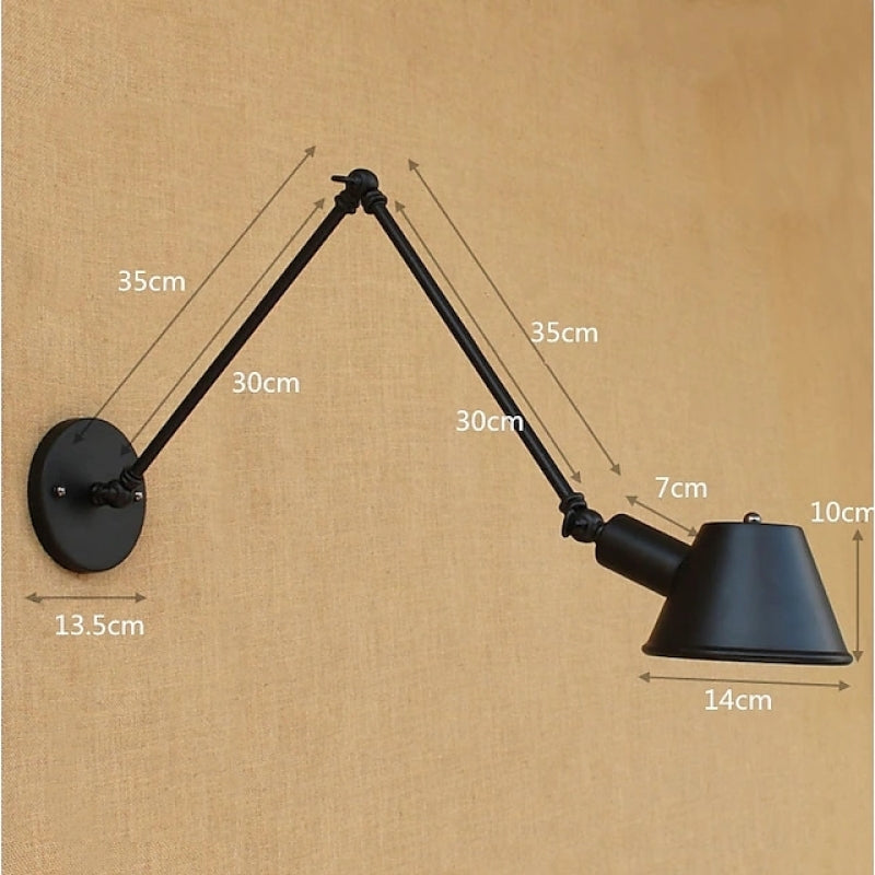 Retro Simple Wall Lamps Indoor Swing Arm Lamp for Bar and Cafe Office &amp; Bedroom