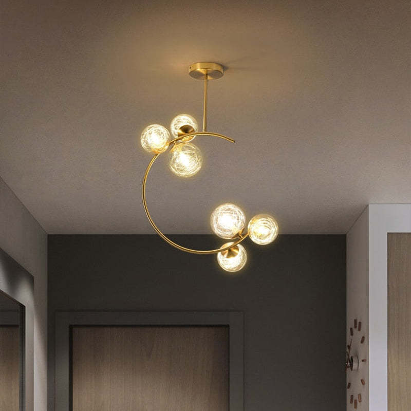 Valentina Pendant Lamp Bubble Moon, Metal &amp; Glass