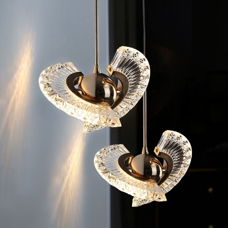 Modern Swivel Pendant Lamp Metal+Acrylic, Living Room/Bedroom