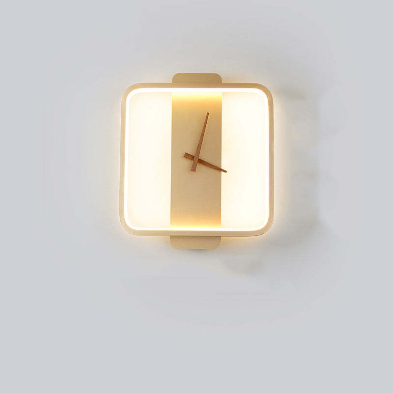 Nordic Clock Wall Lamp LED Bedroom/Living Room