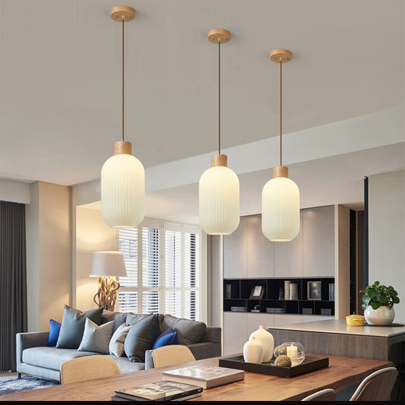 Ozawa Pendant Lamp, 2 Style, Wood&amp;Glass, Living Room/Bedroom