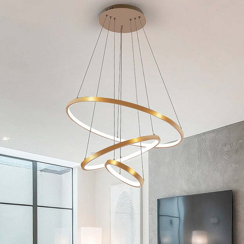 Modern LED Ring Pendant Lamp Hanging Lamp Remote Control 