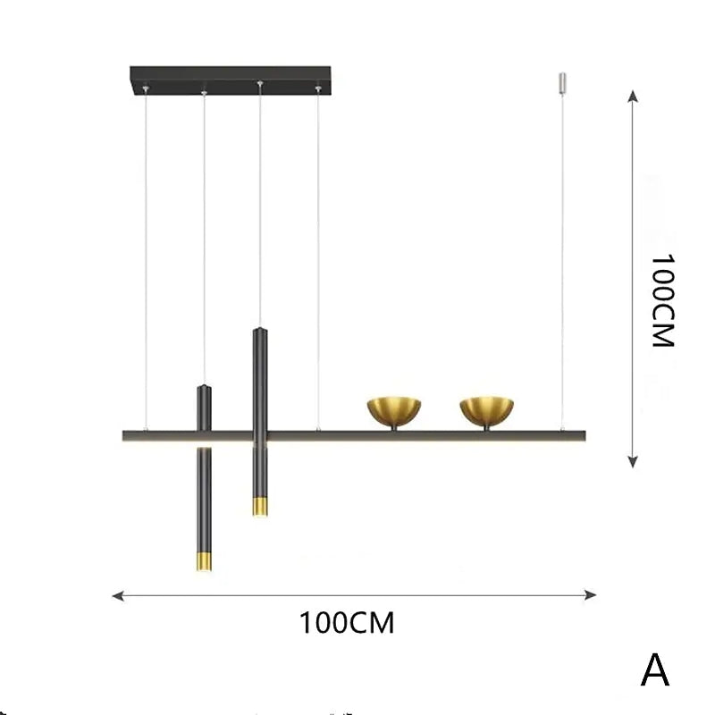 Moderne metal led lineær Lysekroner