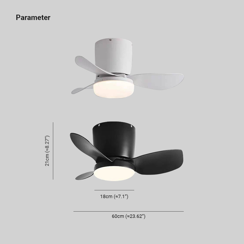 Walters 3-Blade Ceiling Fan with Light for Bedroom, 3 Colors 