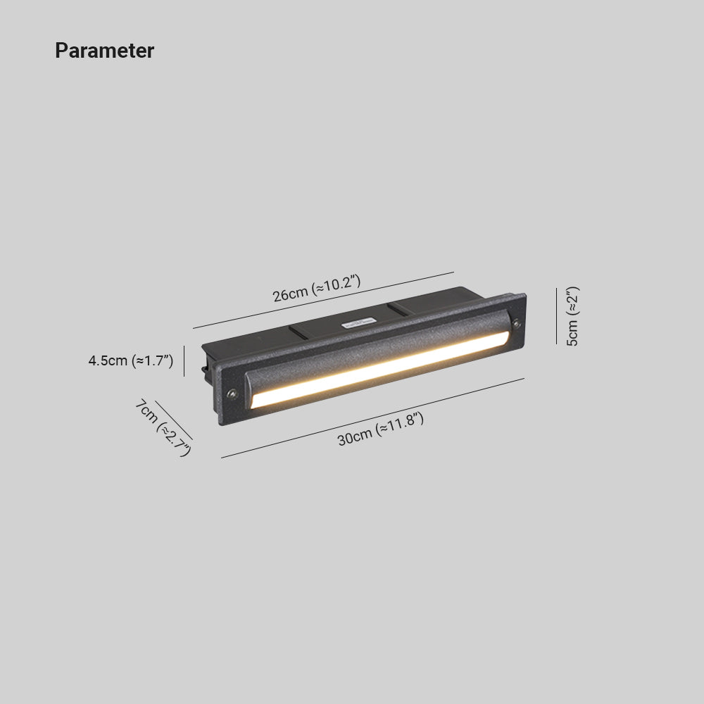 Orr Rectangular Udendørslamper Lys til dæk og trin, Gangen/Have, L 30CM