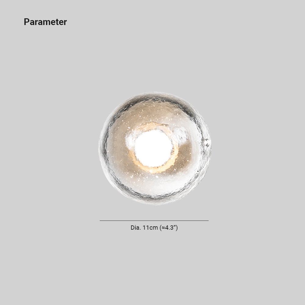 Valentina Transparent Halvcirkelformet Udendørs Væglampe, DIA 11CM