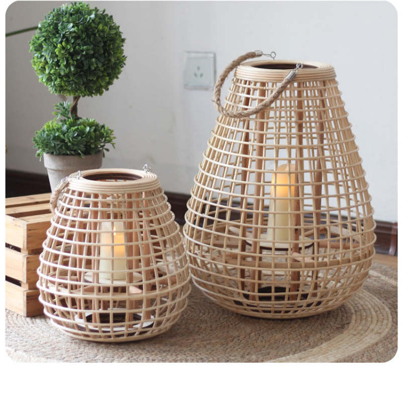 Ritta Floor Lamp, Wood &amp; Rattan 